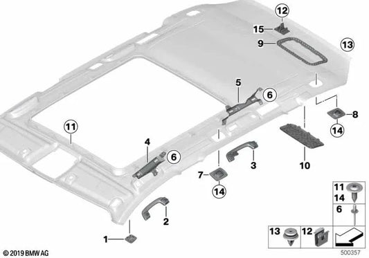 Manuseda frontal para BMW F20, F21, F30, F31, F34, F35, F80, F10, F11, F18, G11, G12, X5 F15 (OEM 51167499074). BMW original.