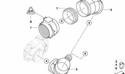 Tubo de admisión OEM 13717514879 para BMW E85, E86 Z4 2.5i, 3.0i, 3.0si. Original BMW.