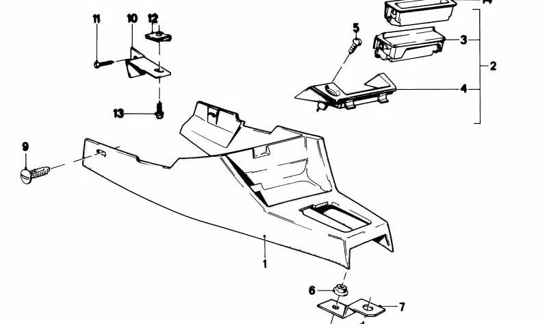 Soporte de fijación OEM 51161904785 para BMW E30. Pieza original BMW compatible con varios compartimentos del salpicadero.