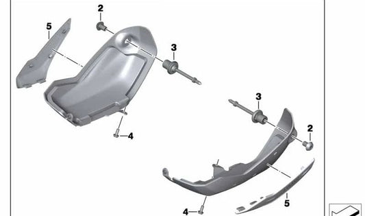 Protección contra roces derecha OEM 77148535748 para motos BMW R1200GS, R1200GS Adventure, R1200RT, R1200R, R1200RS. Original BMW Motorrad.
