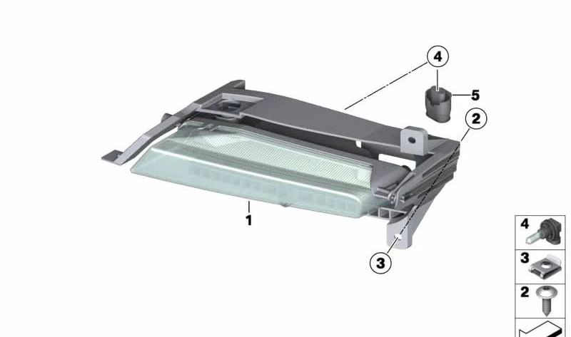 Faros antiniebla izquierdo OEM 63177162739 para BMW E85 y E86. Original BMW.