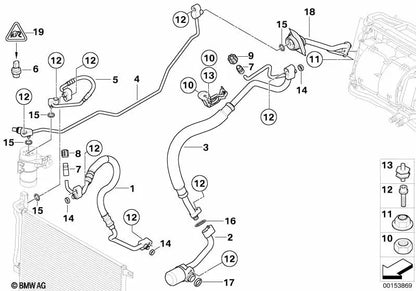 Conducto adaptador compresor-tubo aspiración OEM 64533455921 para BMW X3 E83 LCI 3.0d (M57Y). Original BMW.