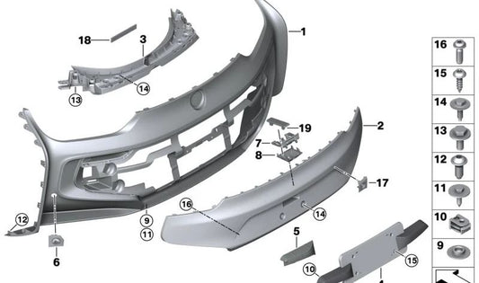 Clip de sujeción derecho OEM 51127491480 para BMW i8 I12 e I15. Compatible con todos los modelos: I12 (82Z21, 82Z22, 82Z41, 82Z42) e I15 (82Z61, 82Z62). Original BMW.