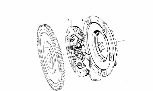 Disco de embrague sin amianto OEM 21211223162 para BMW E21, E30, E12, E28, E24, E23, E9, E3, E10. Original BMW.