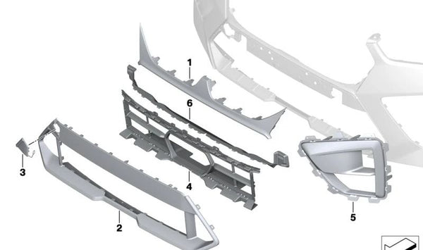 Embellecedor lateral izquierdo OEM 51118086197 para BMW X5 M Competition (F95) y BMW X6 M Competition (F96). Original BMW.