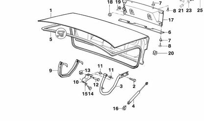 Embellecedor maletero OEM 51132230430 para BMW Serie 5 E34. Pieza original BMW.
