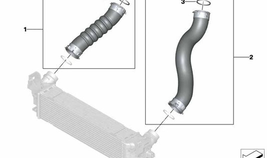 Tubo de admisión de aire OEM 11618479695 para BMW Serie 2 {G42}, Serie 3 {G20, G20N, G21, G21N, G28, G28N}, Serie 4 {G22, G23, G26}. Original BMW.