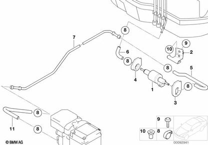 BMW E46, E90, E92, E93, E34, E39, E61, E61, F07, F10, F11, F06, F12, F13, E32, E38, E65, E66, F01, F02, F04, E53, E70, F15, F85 , E71, F16 (OEM 64121378285). BMW originale
