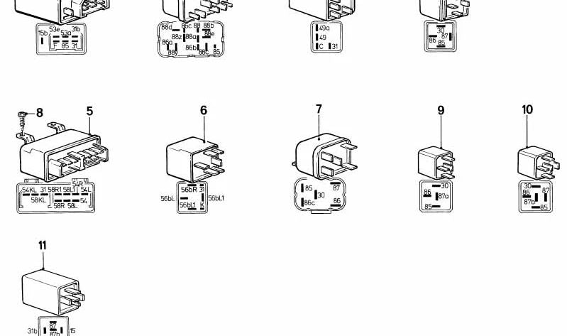 Relé de combinación OEM 13631272131 para BMW E12, E24, E23. Original BMW.