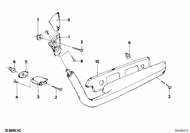 Substâncias da frente esquerda superior para BMW 6 E24 Series (OEM 51411859153). BMW original