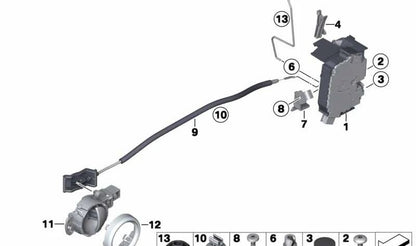 Pestillo giratorio izquierdo OEM 51212752595 para MINI R55, R56, R57, R58, R59... y más. Original MINI.