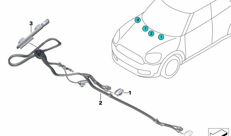 Escobilla limpiaparabrisas trasera OEM 61667411719 para MINI Countryman F60, F60 LCI. Original MINI.