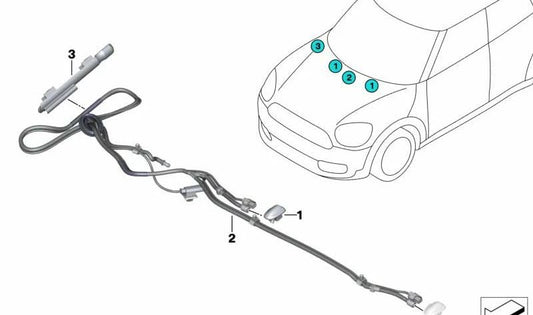 Escobilla limpiaparabrisas trasera OEM 61667411719 para MINI Countryman F60, F60 LCI. Original MINI.