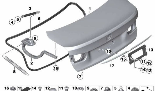 Coperchio di fratellanza per BMW F30N, F80N (OEM 51247469008). BMW originale