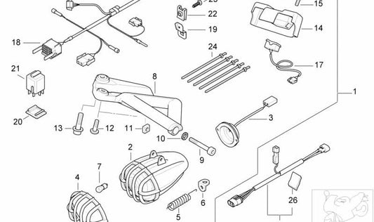 Tuerca cuadrada M6 OEM 63177661895 para motos BMW R1150GS, R1200C, R850C... y más. Original BMW Motorrad.