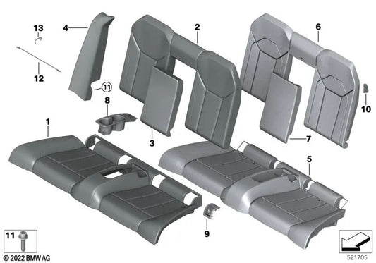 Left leather side panel for BMW 4 Series G83 (OEM 52208067357). Original BMW