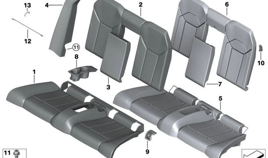 Leather Center Backrest Cover for BMW G83 (OEM 52209503861). Original BMW