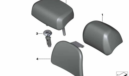 Reposacabezas trasero de cuero negro OEM 52207950951 para BMW X6 G06. Original BMW.
