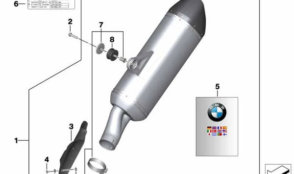 Cubierta de carbono para tubo de conexión OEM 77118543503 para BMW Motorrad {S1000RR (2019-2024), M1000RR (2021-2024)}. Original BMW Motorrad.