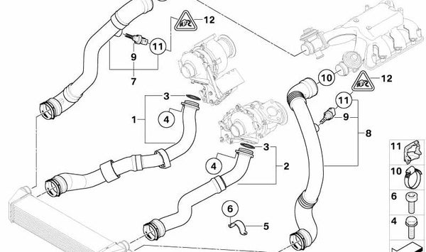 Tornillo cilíndrico M6X20 OEM 07119905219 para BMW E60, E61, E63, E64, E65. Original BMW. Ideal para fijaciones en sistemas como la admisión o líneas de combustible.