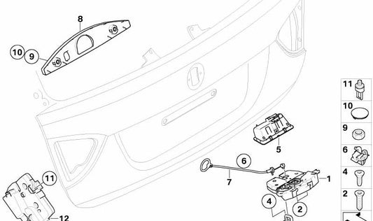 Cable de emergencia apertura maletero OEM 51247149539 para BMW E91 (316d, 316i, 318d) con transmisión manual o automática. Original BMW.