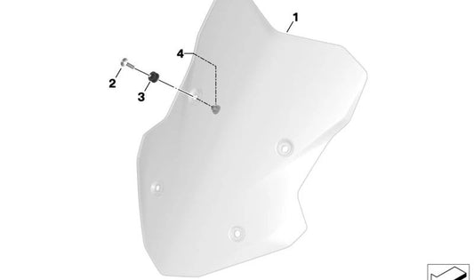 Klare Windschutzscheibe OEM 46638403847 für BMW F 900 XR (K84) Motorräder. Original BMW Motorrad.