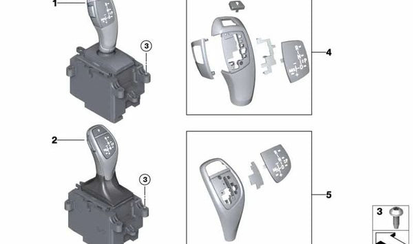 Selector de marchas automático OEM 61316832389 para BMW {F15, F16, X5, X6}. Original BMW.