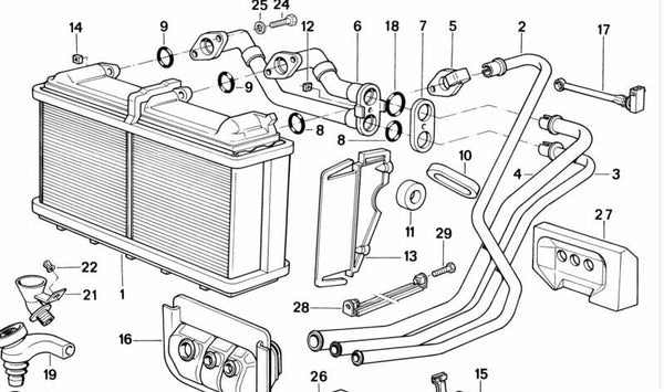 Desagüe izquierdo para BMW E34, E32, E31 (OEM 64118391145). Original BMW