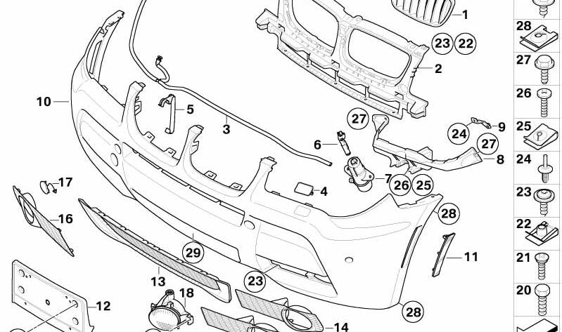 ** Left hugging of wiper OEM 61673414961 for BMW E83. Original BMW. **
