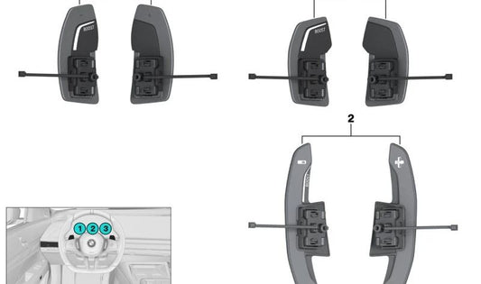 Gear shift lever set for BMW G70 (OEM 61315A5E8F0). Original BMW.