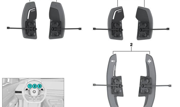 Juego de palancas de cambio para BMW G70 (OEM 61315A5E8F0). Original BMW.