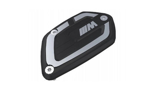 Tapa del depósito de líquido de frenos delantero negro/plata OEM 32721539643 para motos BMW S 1000 R K63, S 1000 XR K69. Original BMW Motorrad.