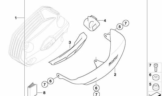 Tope inferior izquierdo OEM 71607688973 para motos BMW R1200GS (K25). Original BMW Motorrad.