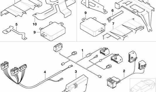 Soporte de fijación para módulo emisor/receptor OEM 84136902490 para BMW E46, E39. Original BMW.