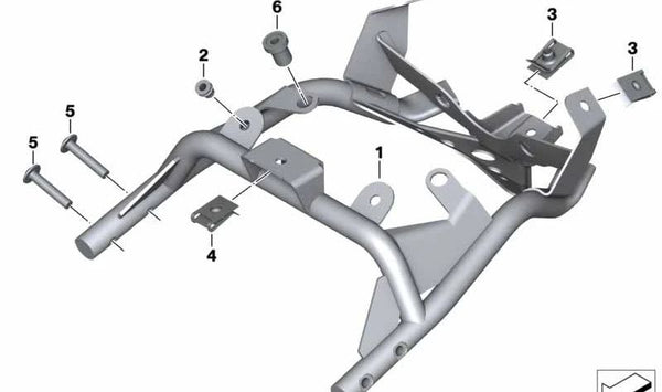 Soporte trasero OEM 46547690247 para motos BMW HP2 Enduro, HP2 Megamoto. Original BMW Motorrad.