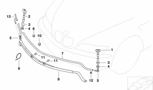 Right spray nozzle for various BMW models/series (OEM 61678389740). Original BMW.