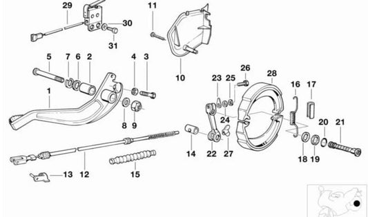 OEM Heckbremshebel 35211239078 für BMW Motorrad {R24, R25, R25/2, R25/3, R26, R27}. Original BMW.