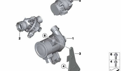 Termostato OEM 11537598865 para BMW F20, F21, F22, F23, F87, F30, F31, F34, F32, F33, F36, F15, F16. Repuesto original BMW.