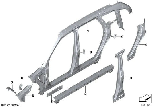 Erweiterung der linken Unterstützung für BMW F95, G05, G18, F96, G06, G07, G09 (OEM 41009481401). Original BMW