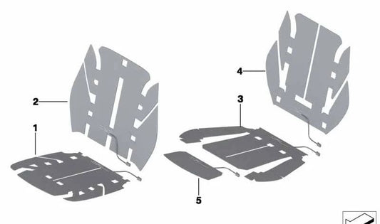 Elemento calefactable respaldo OEM 64117243563 para BMW F20, F21, F22, F23. Original BMW.