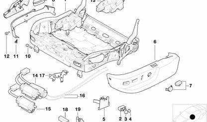 Interruptor ajuste eléctrico asiento delantero izquierdo OEM 61316910717 para BMW E39 y E38. Original BMW.