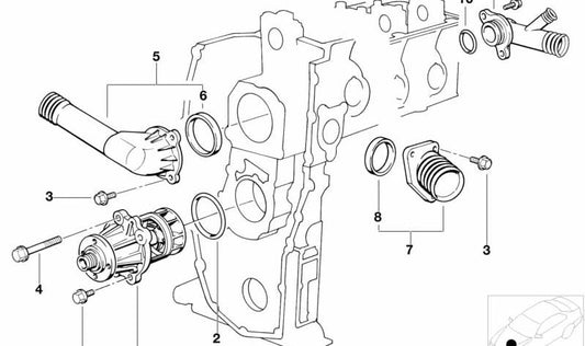 Junta de Eje de Bomba de Agua OEM 11531247124 para BMW E36, E46, E34, Z3. Original BMW.
