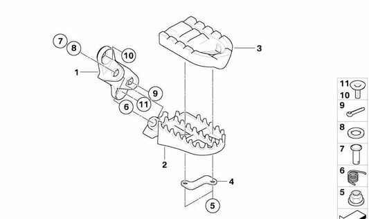 Izquierdo RestO OEM 46717696656 para BMW Motorrad K1, K100RS, K100LT, K1100LT e K1100RS. Peça original da BMW Motorrad.