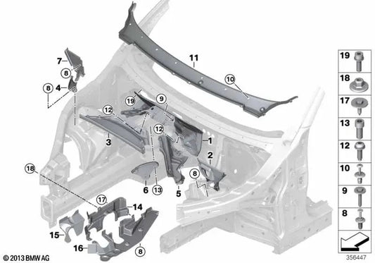 Untere linke Adresse Reißverschluss für BMW F15 (OEM 51757343651). Original BMW