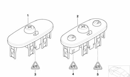 Interruptor de regulación de espejo OEM 61316924653 para MINI R50, R53, Cabrio R52. Original MINI.