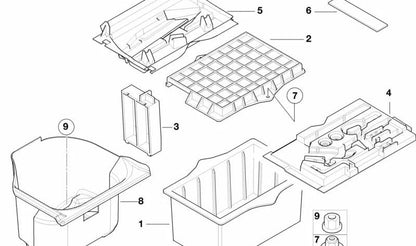 COUVERTURE DE BATTERIE POUR BMW F07, F10, F11, F06, F12, F13, F01N, F02N (OEM 51712268654). BMW d'origine