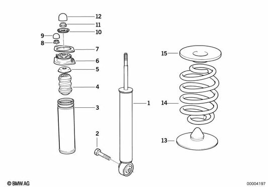 Amortiguador trasero OEM 33521138908 para BMW Z1 E30 (07/1988 — 06/1991). Original BMW.