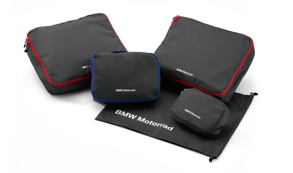 Juego de bolsas de embalaje gris oscuro OEM 77412464351 para todas las motos BMW. Original BMW Motorrad.