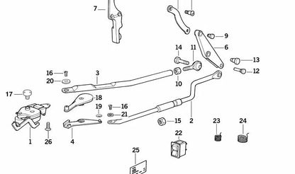 Palanca del techo eléctrico OEM 54348106993 para BMW E30. Pieza original BMW.