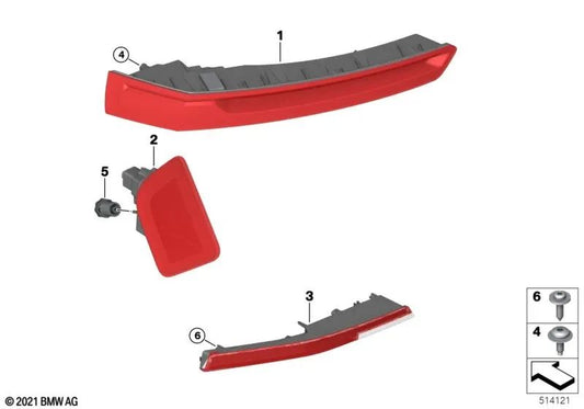 Rear Trunk Light LED Left for BMW i I20 (OEM 63215A43BC5). Original BMW